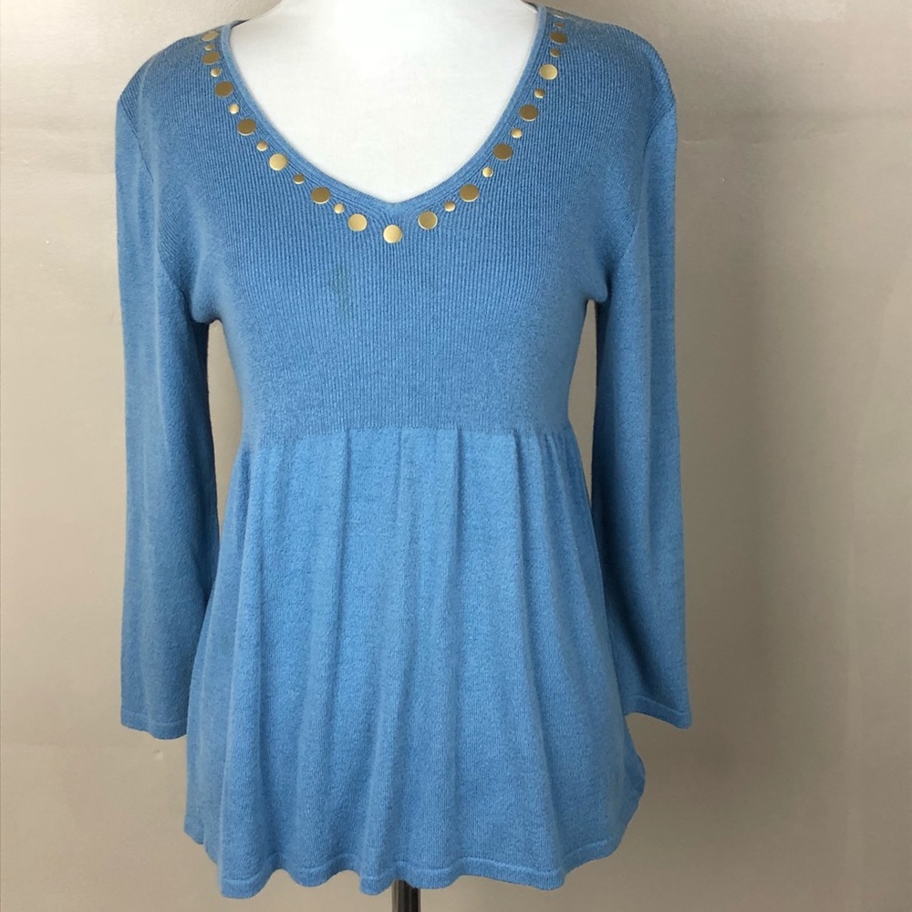 COPY - Emma James Beaded Neckline Peplum Blouse